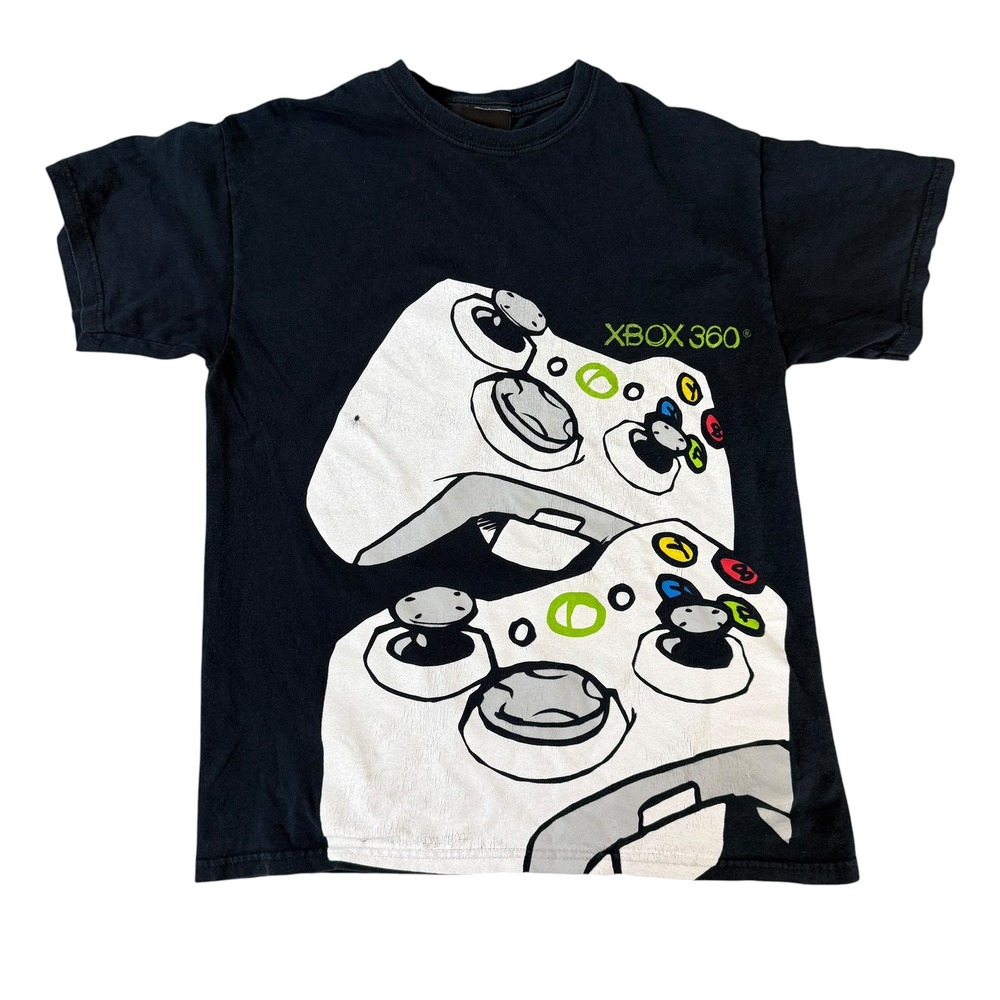 Microsoft Xbox 360 Controller Promo T-Shirt Vintage 2005 Size M Black Y2K